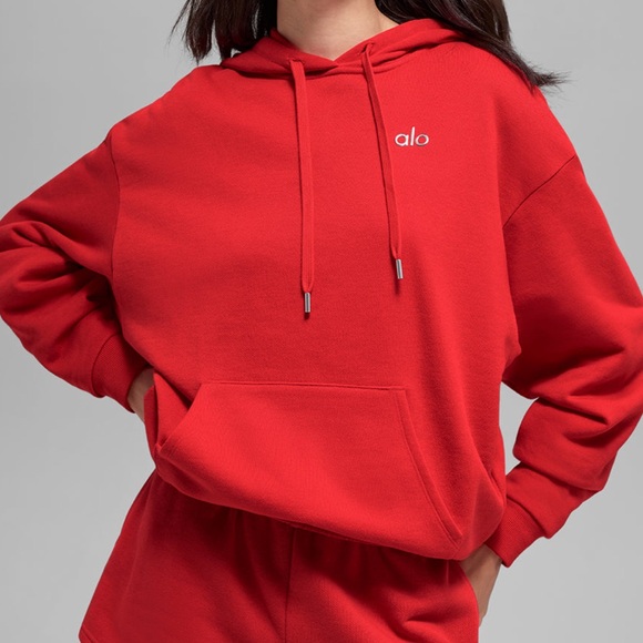 ALO Yoga Tops - ALO Accolade Pullover Hoodie- Bright Red ❤️
